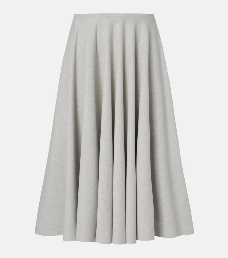 Cotton-blend midi skirt 1