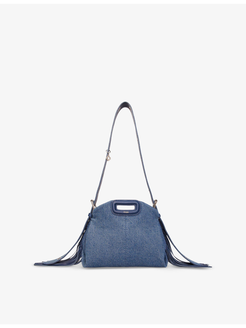Logo-Embossed Fringed-Trim Denim Cross-Body Bag - 1