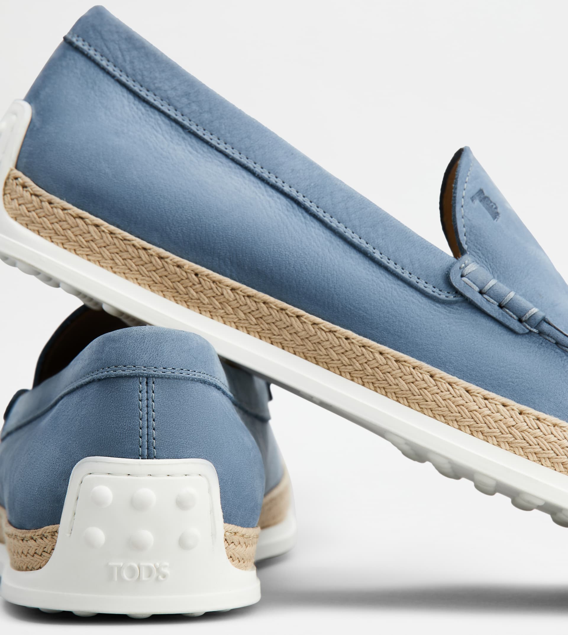 SLIP-ONS IN NUBUCK - LIGHT BLUE - 5