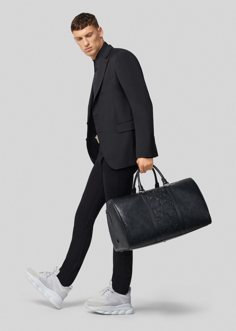 VERSACE Embossed Barocco Leather Travel Bag outlook