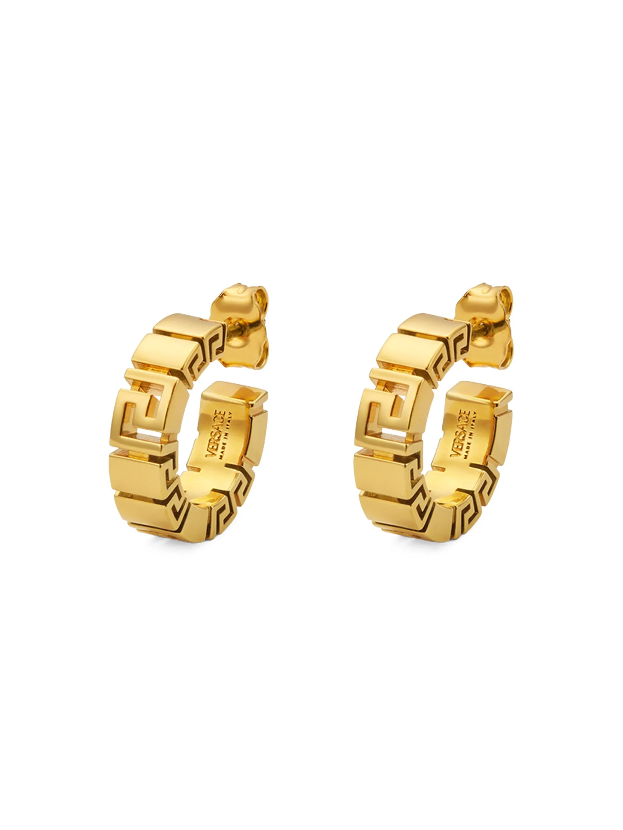 Women's Greca Metal Hoop Earrings - Versace Gold - 1