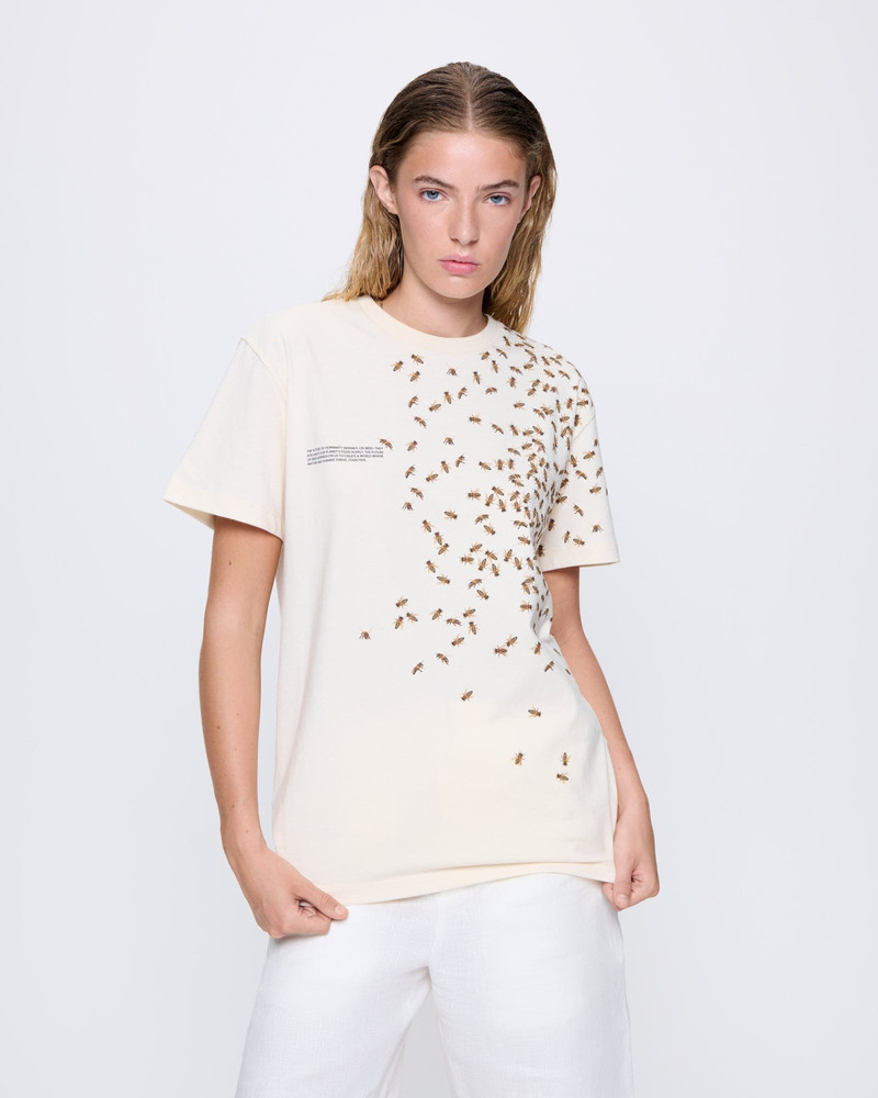 PANGAIA Womens Bee The Change Organic Cotton T-Shirt - Undyed outlook