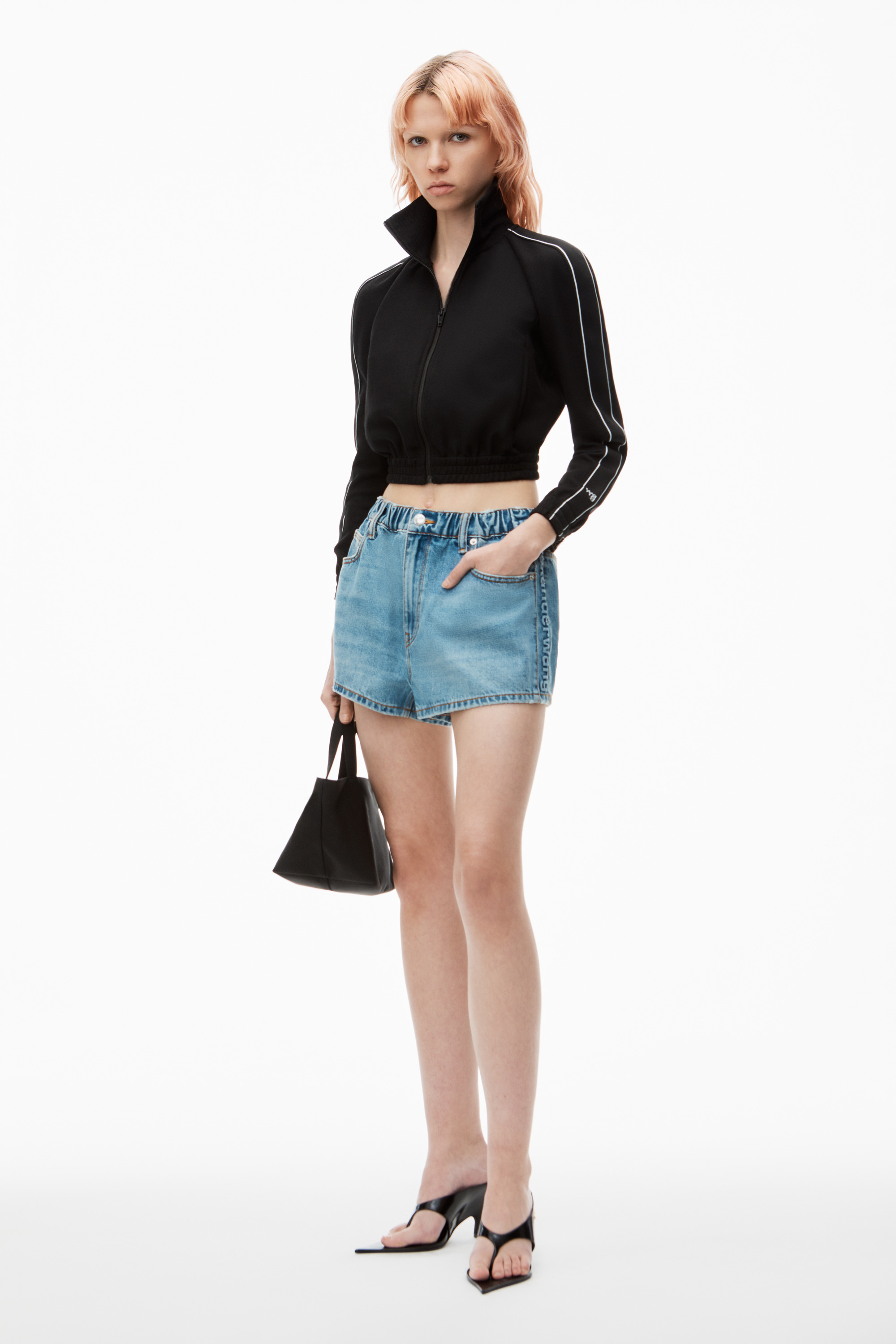 Marathon Logo-Embossed Denim Balloon Jogger Shorts - 2