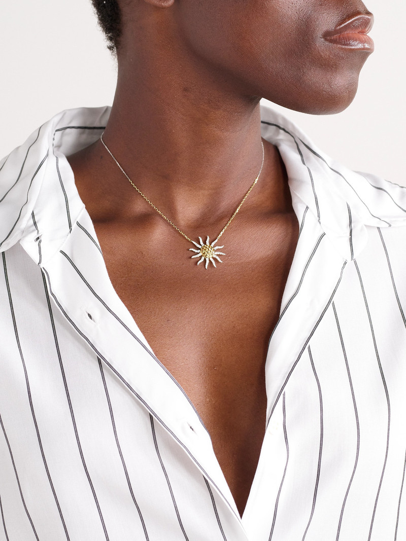 Yvonne Léon Soleil 18-karat White And Yellow Gold, Citrine And Diamond Necklace outlook