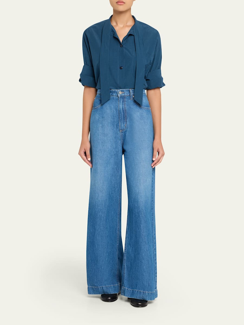 TWP McDougal St Wide-Leg Denim Pants outlook
