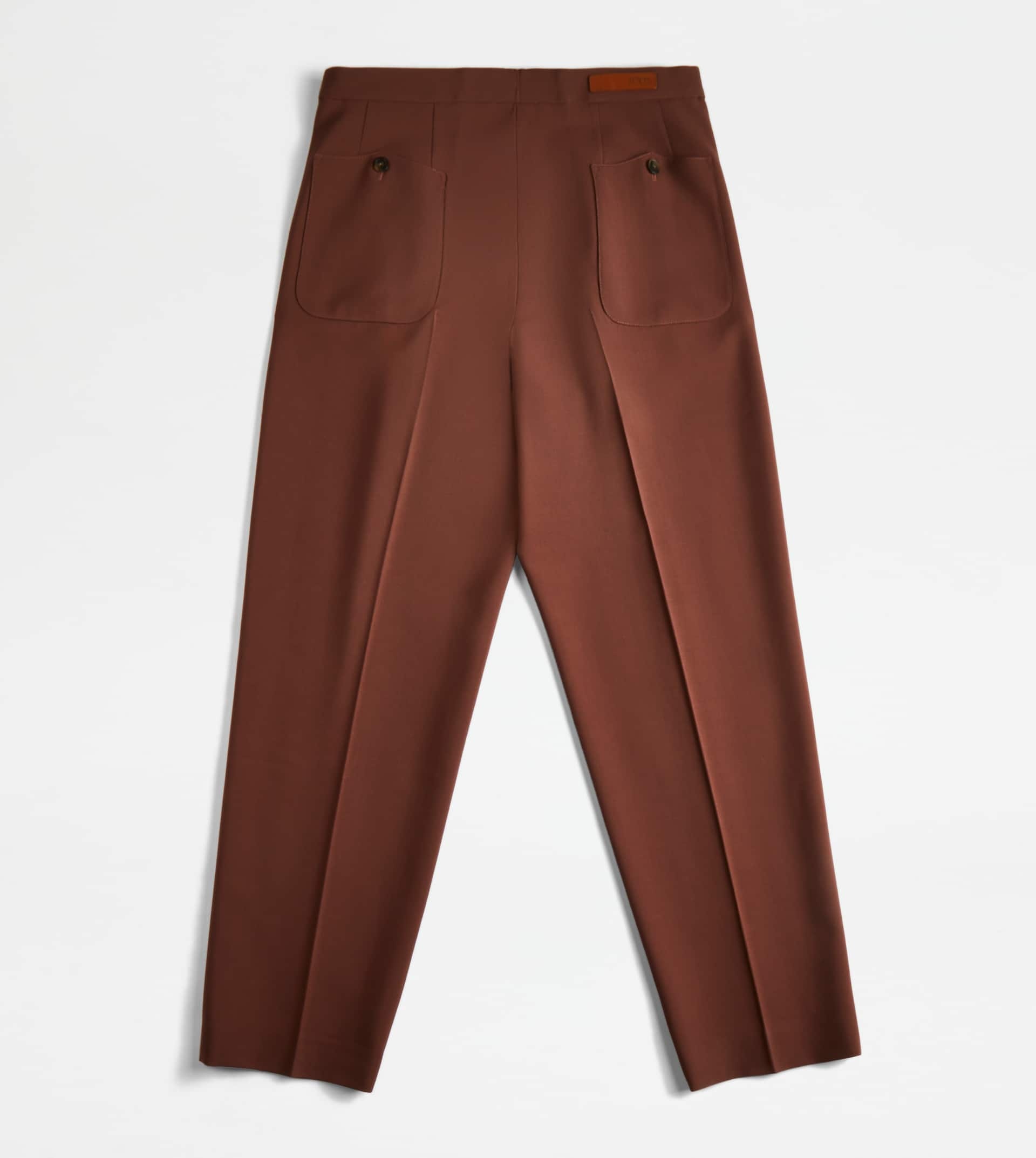 PANTS IN WOOL - BROWN - 5