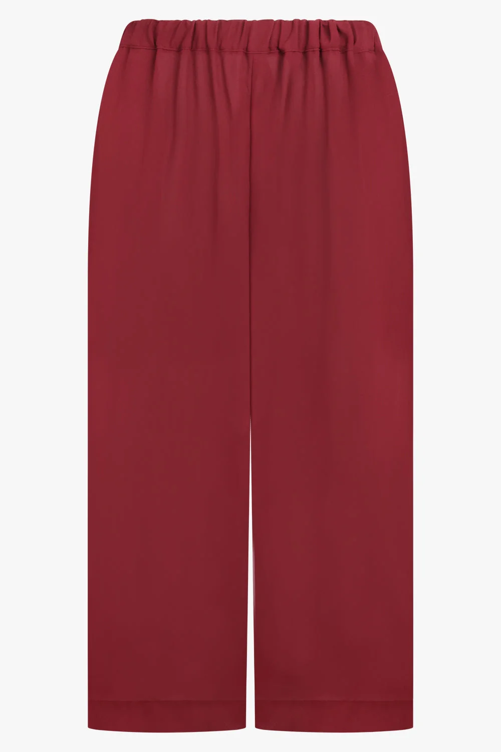 WIDE LEG SHEER CROP PANT | BURGUNDY - 1
