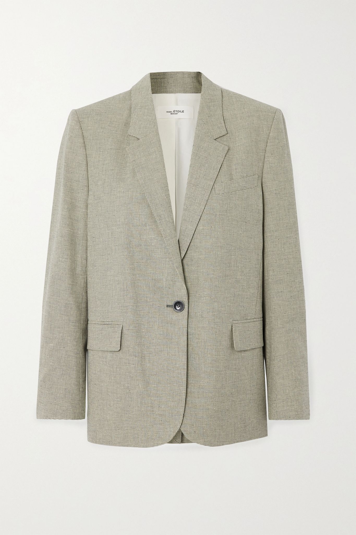 Verix checked cotton and linen-blend blazer - 1