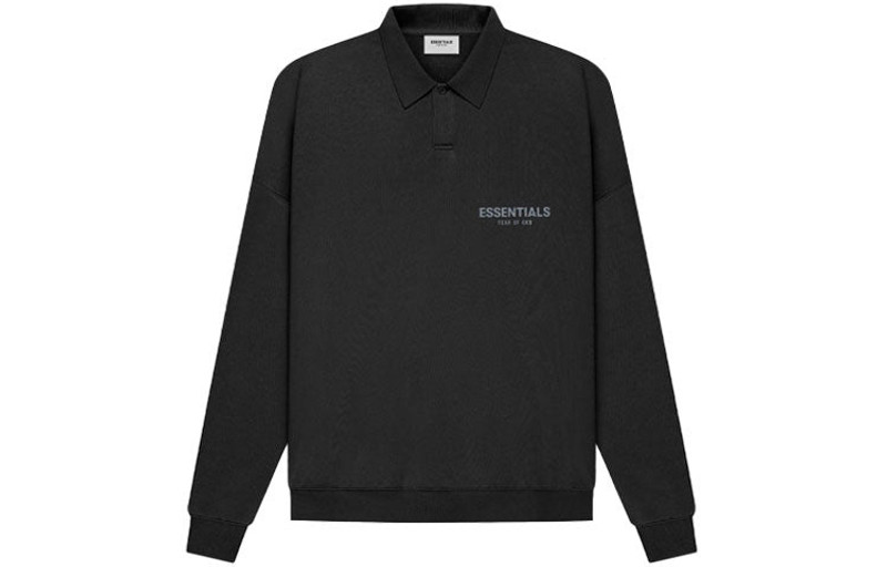 ESSENTIALS Fear of God Essentials SS21 Long Sleeve French Terry Polo Shirt 'Stretch Limo' FOG-SS21-626 outlook