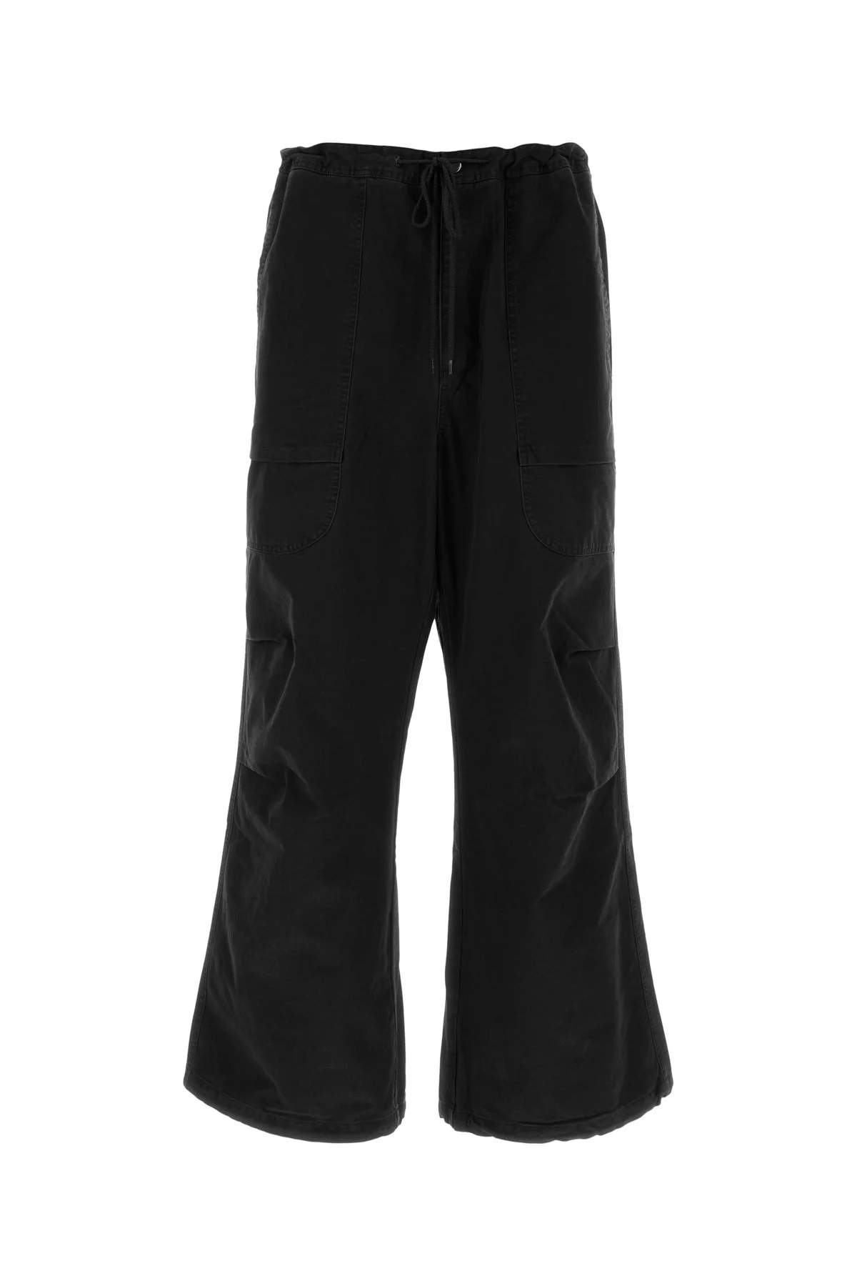 Black cotton wide-leg pant - 1