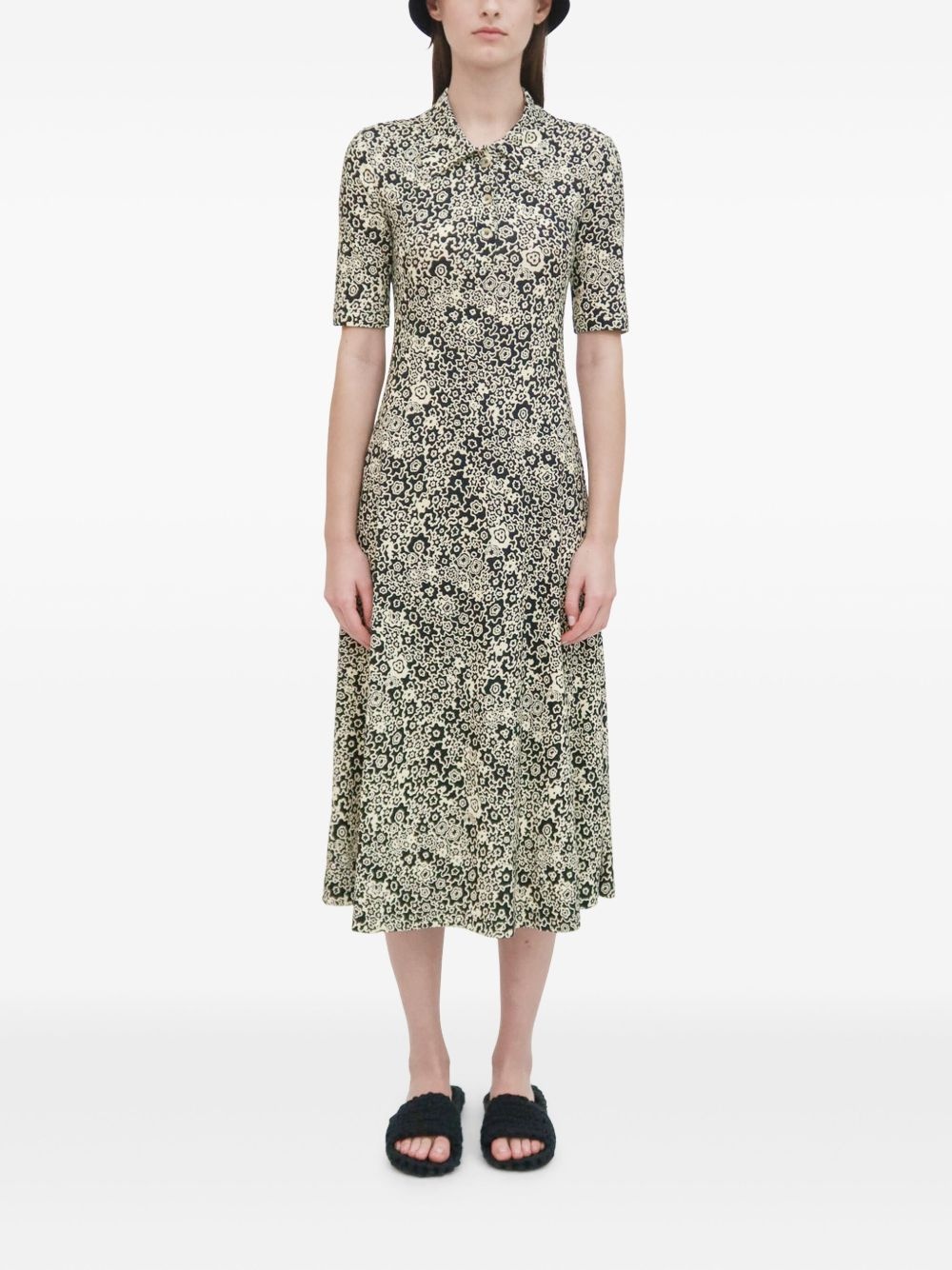 floral-print midi dress - 3