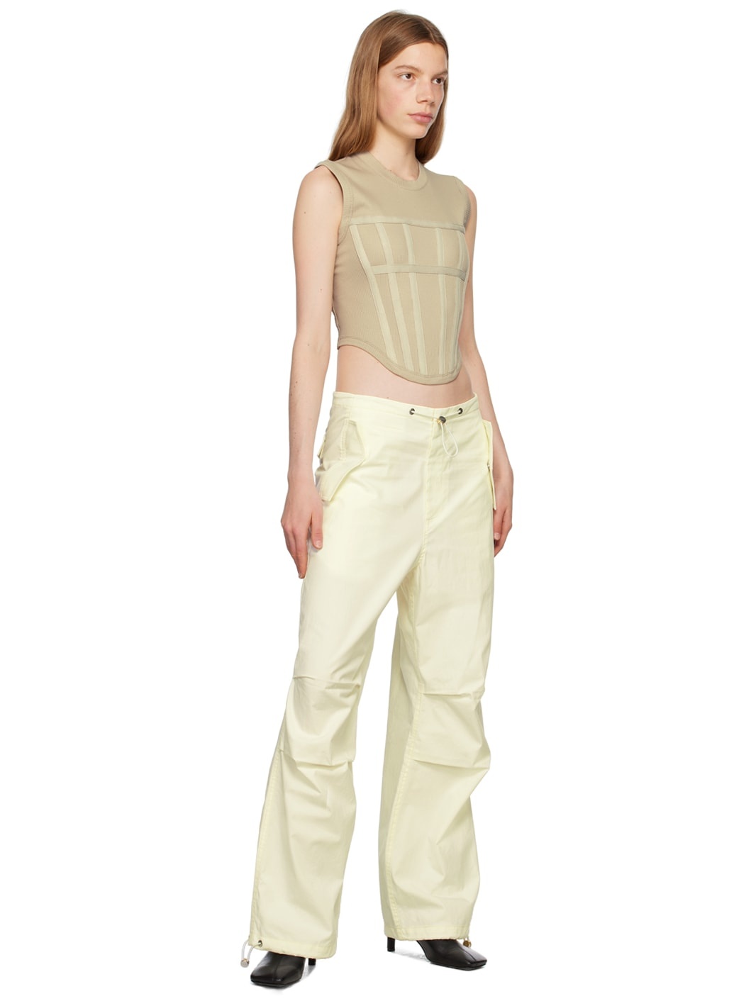 Taupe Corset Tank Top - 4