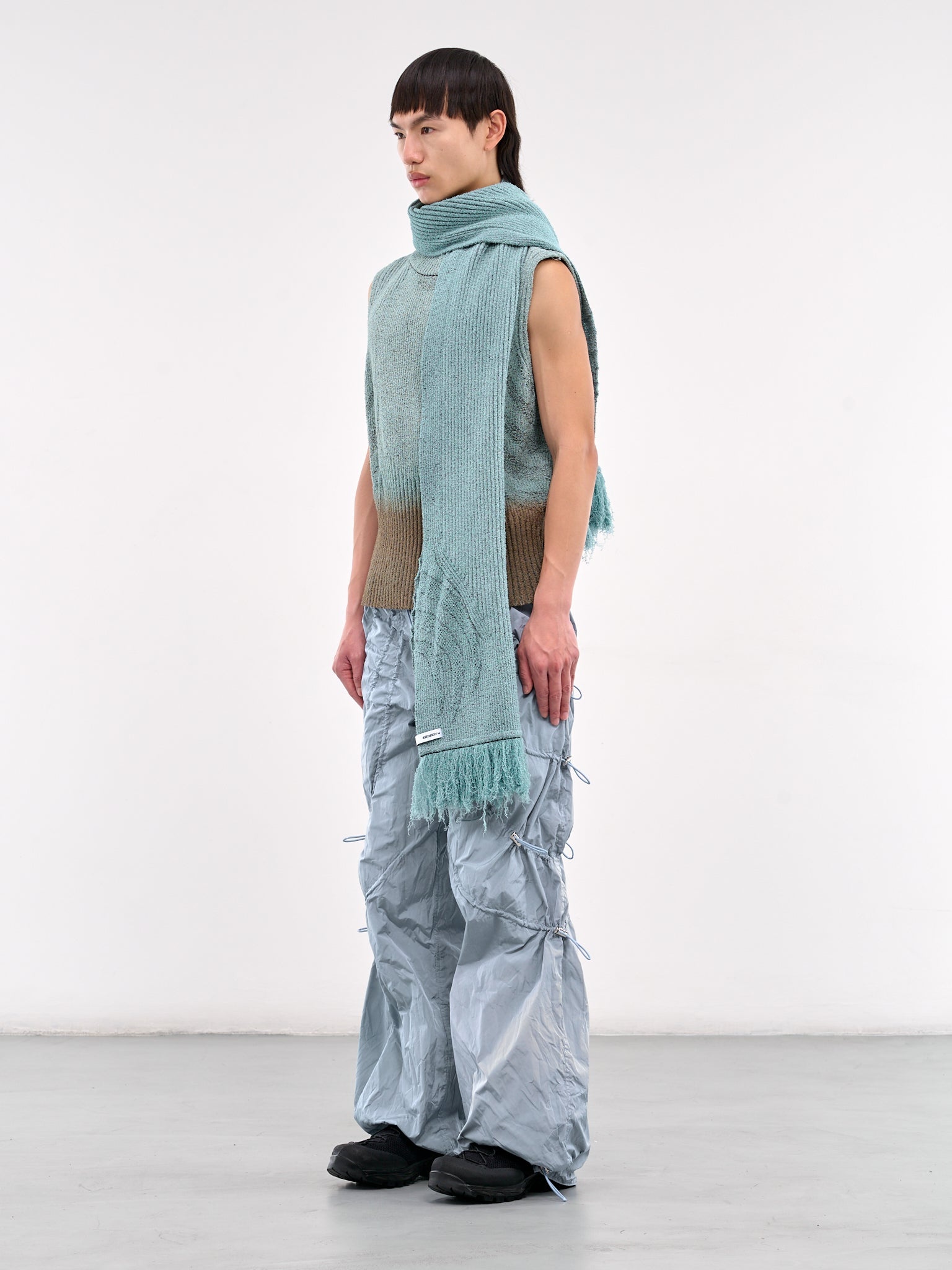 Scarf Collar Knit Sweater Vest - 2