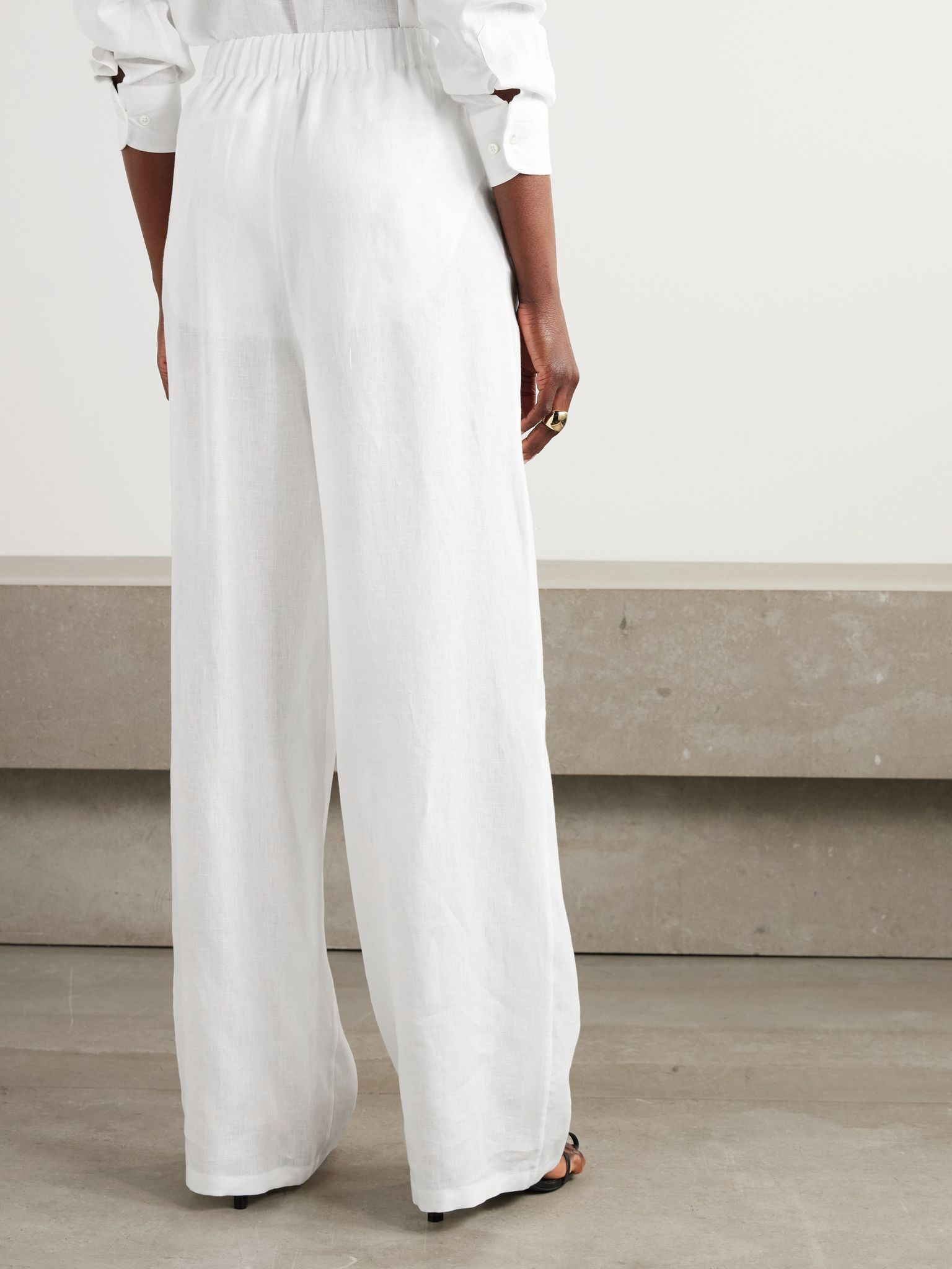 Valerio linen wide-leg pants White - 3