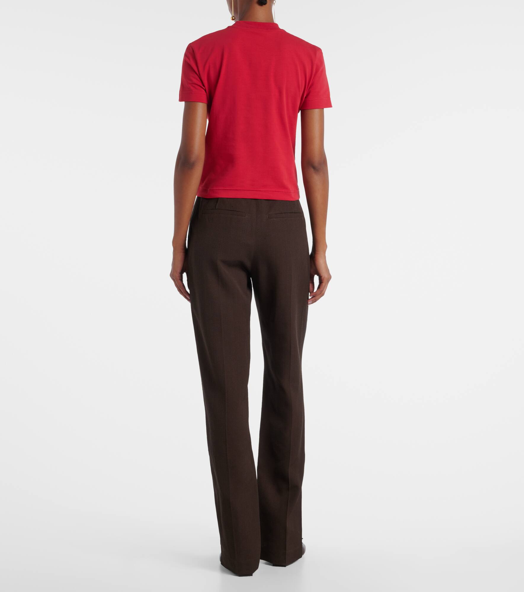 Logo cotton-blend jersey top - 3