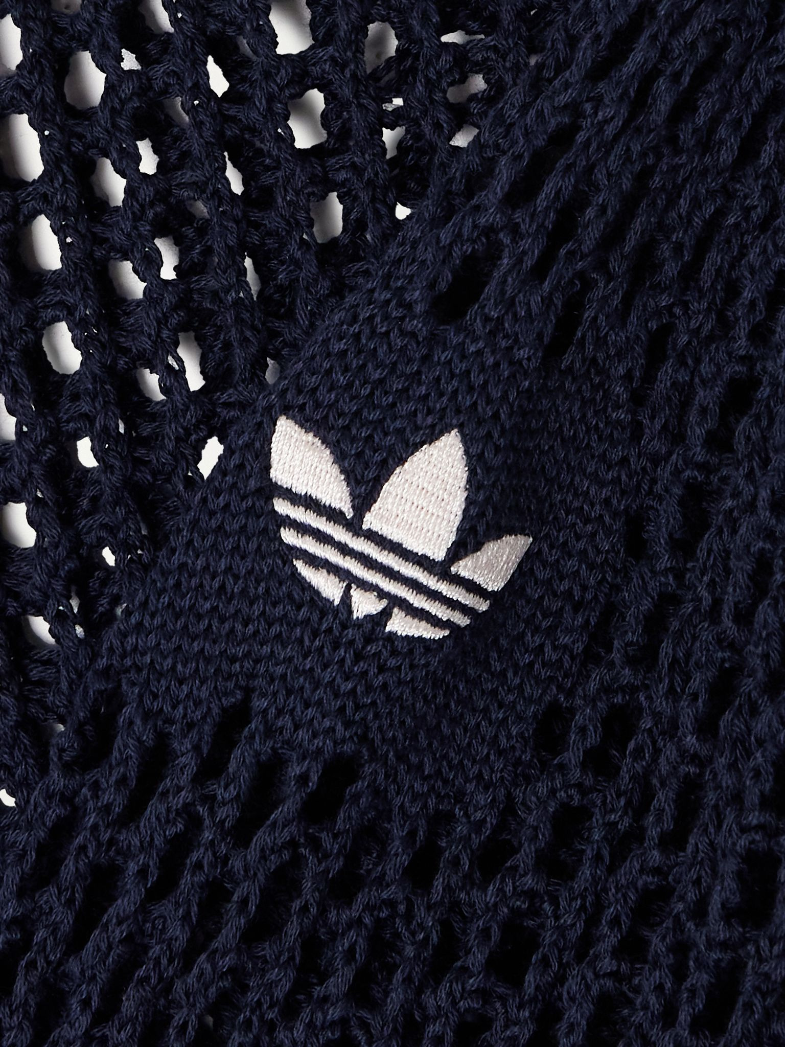 Open-knit cotton-blend T-shirt Navy - 5