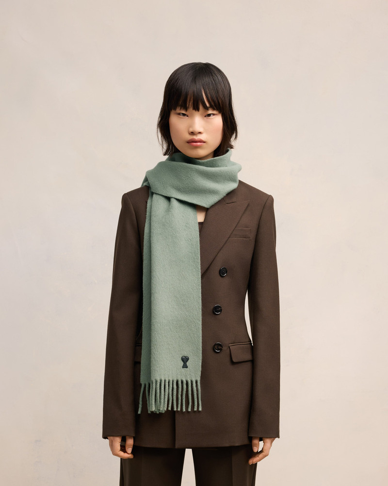 AMI Paris AMI DE COEUR LEATHER PATCH SCARF outlook