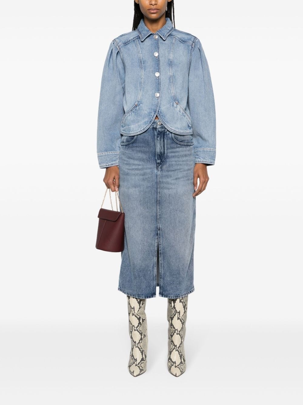 Tilauria stonewashed denim skirt - 2