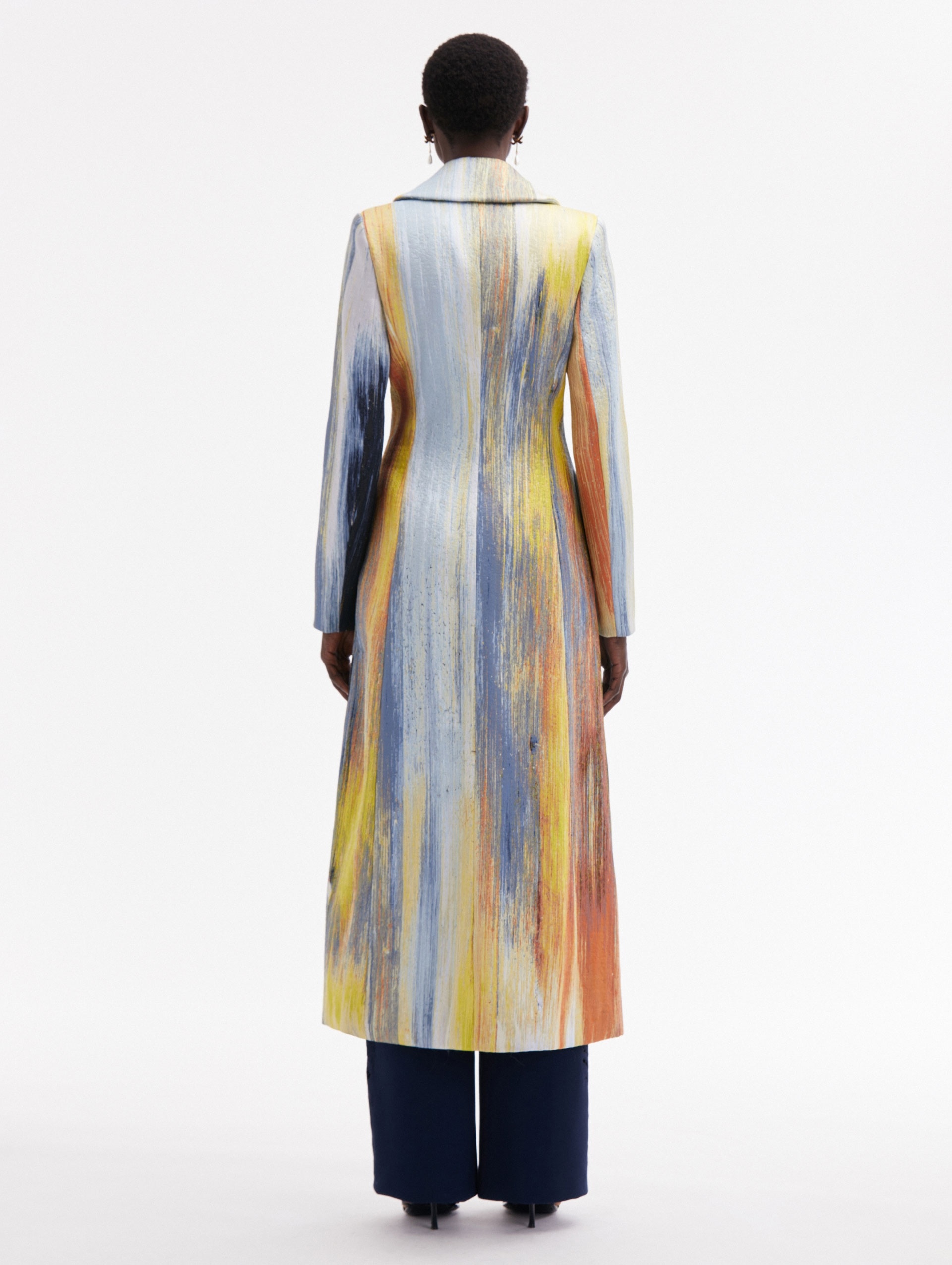 ABSTRACT BRUSHSTROKE JACQUARD COAT - 3