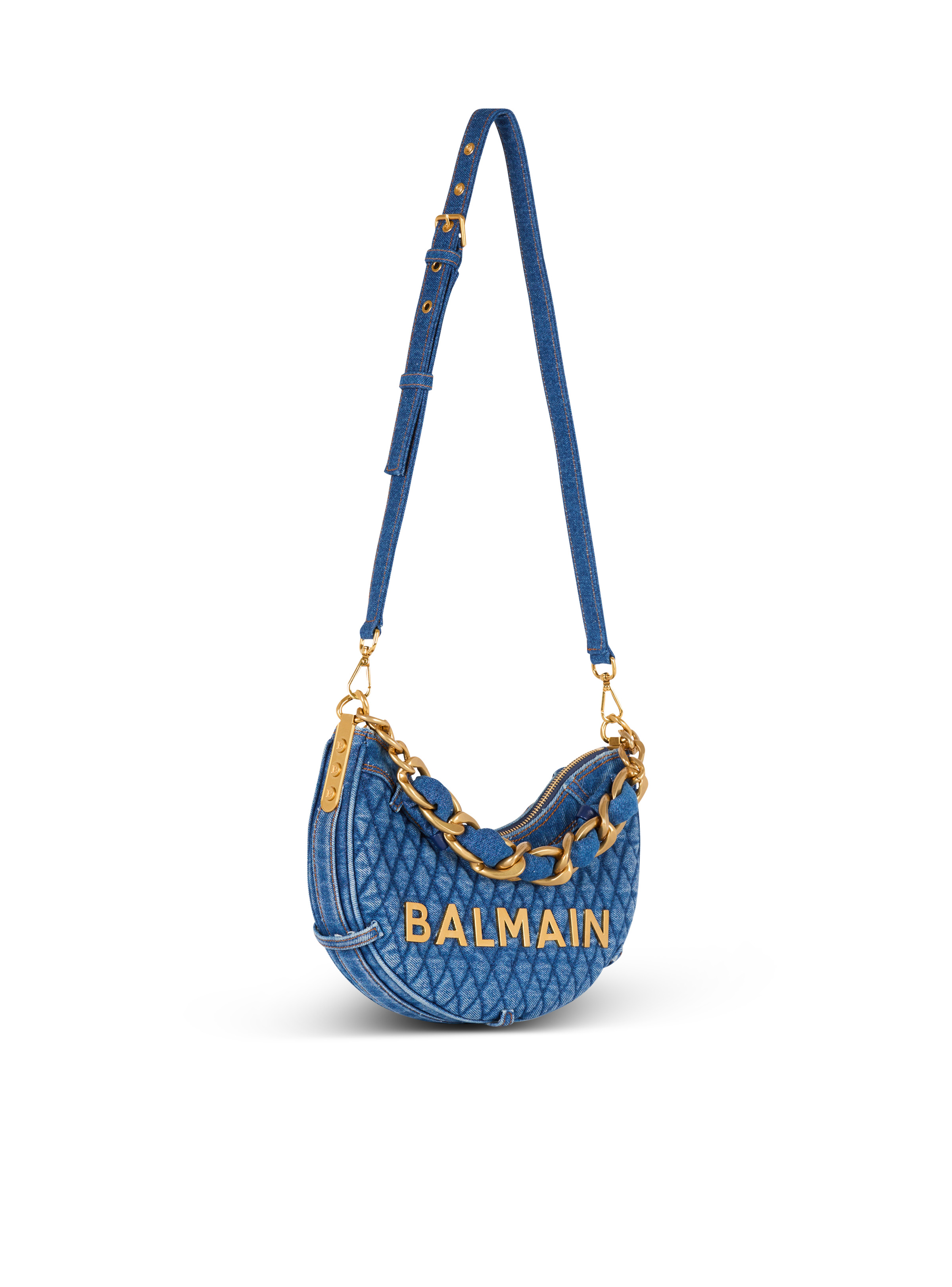 1945 Soft Moon bag in diamond-quilted denim - 3