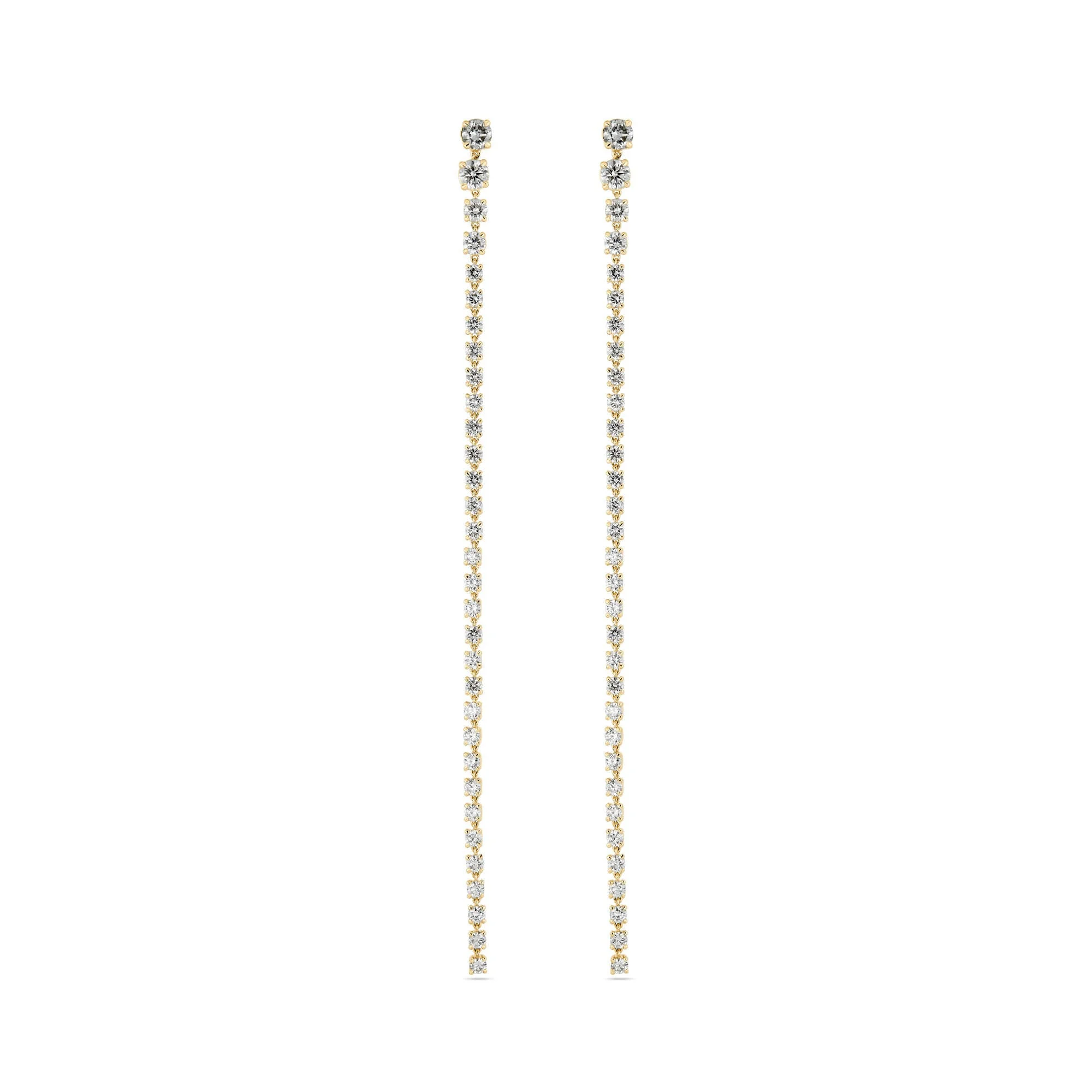 LAB-Created Graduated Diamond Showstopper Earrings - 1