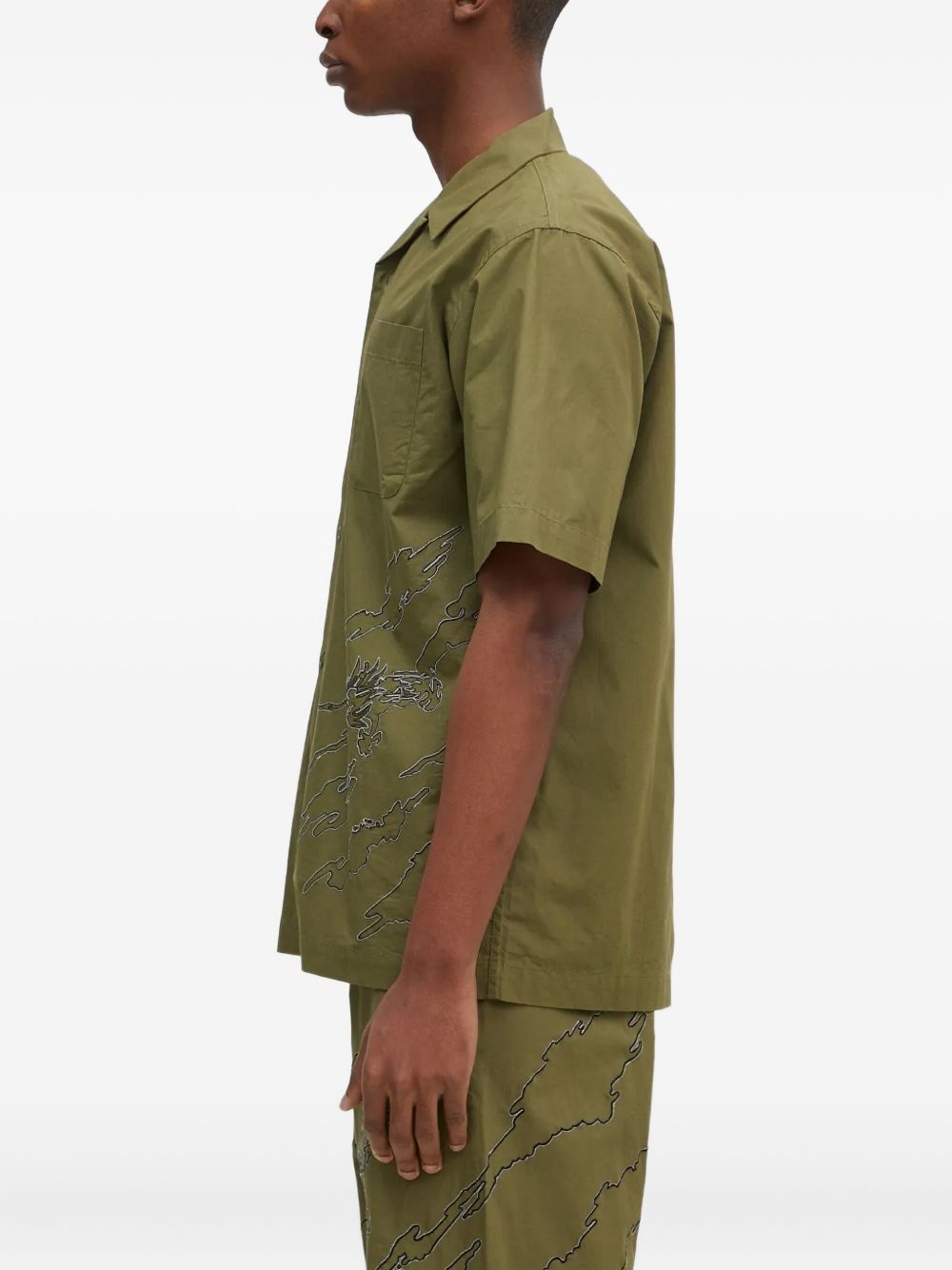 dragon-embroidered short-sleeve shirt - 3