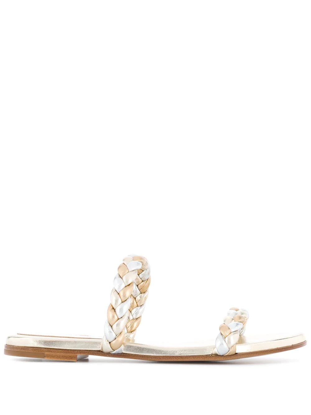 braided strap flat sandals  - 1