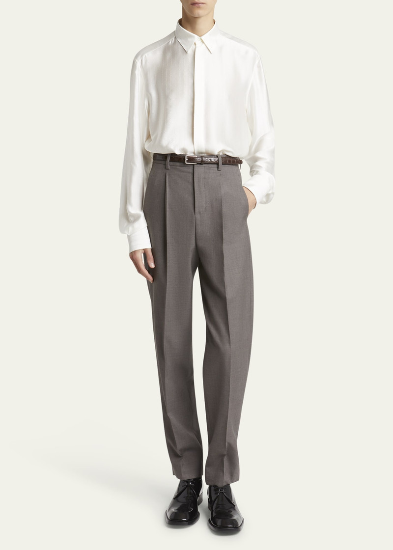 SAINT LAURENT Men's Striped Satin Dress Shirt outlook