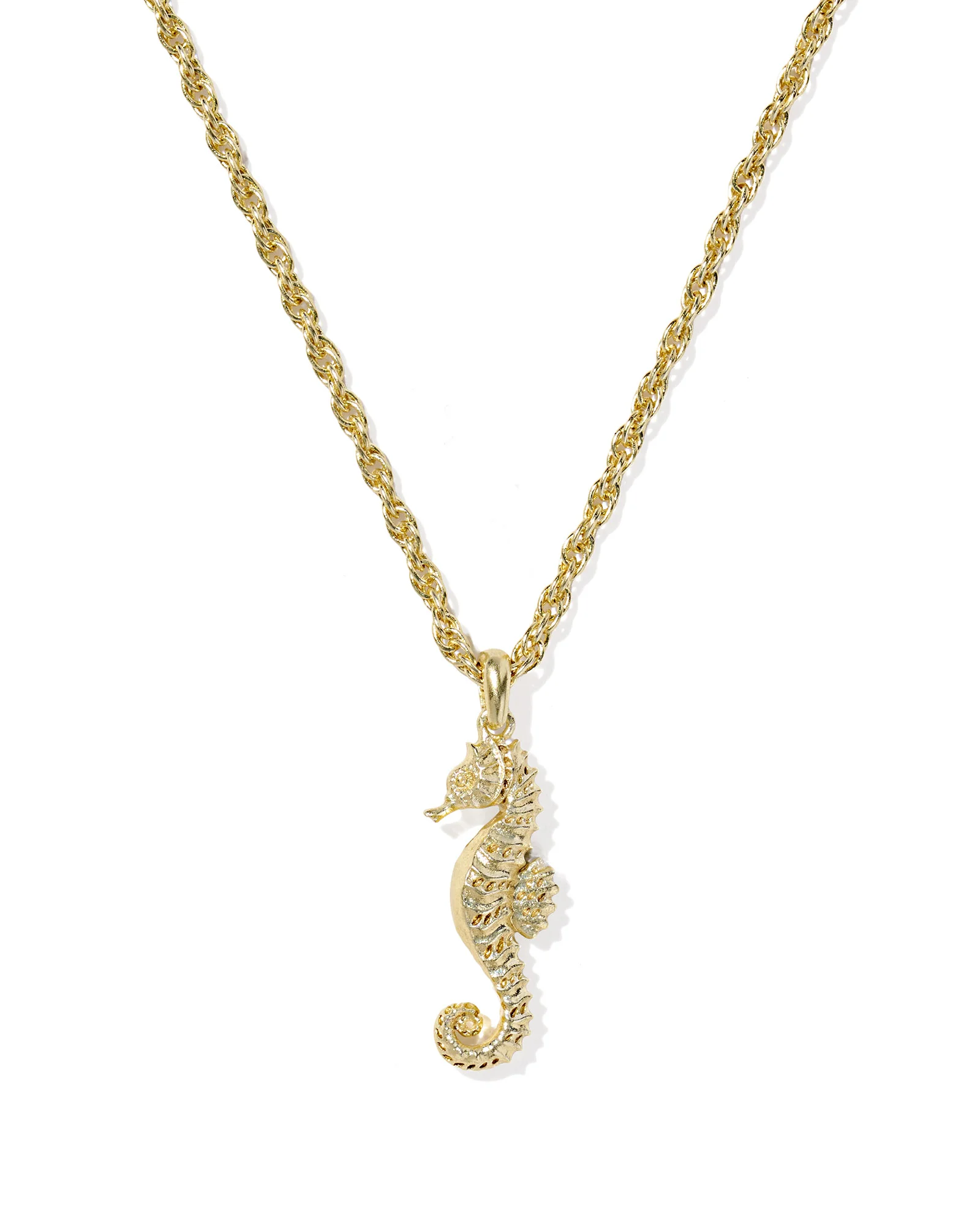 Seahorse Gold Short Pendant Necklace - 1