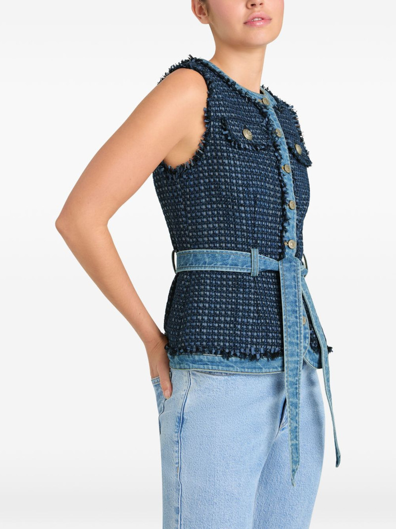 Joans frayed belted vest 4