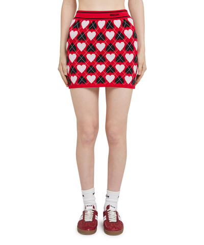 MSGM Viscose skirt with "Active Hearts" motif outlook