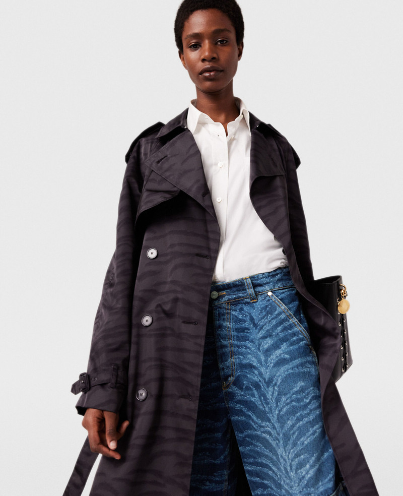 Tiger Print Belted Trench Coat 4