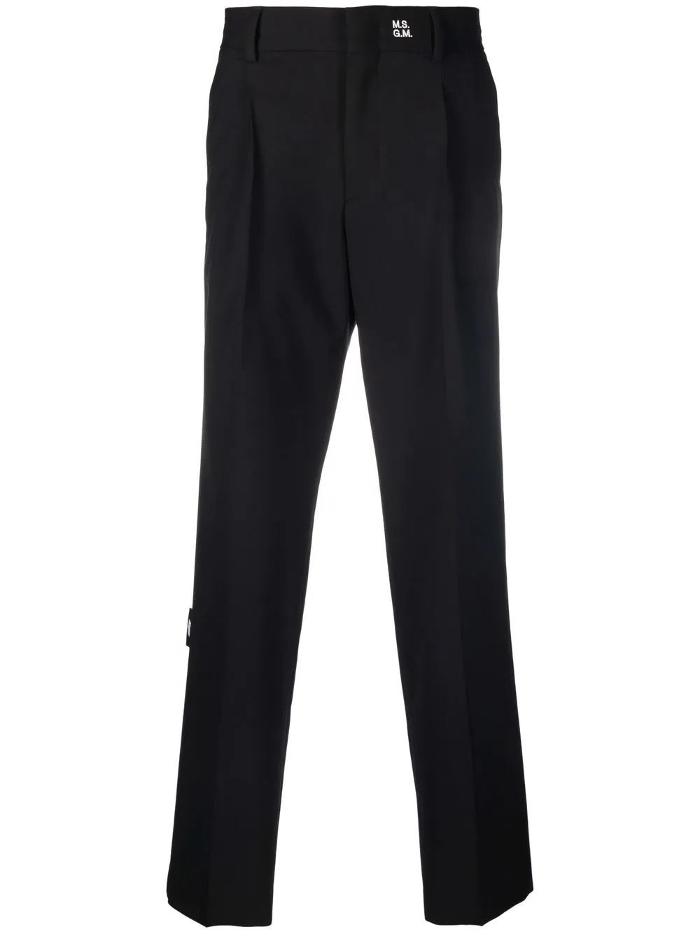 logo-patch straight-leg trousers - 1