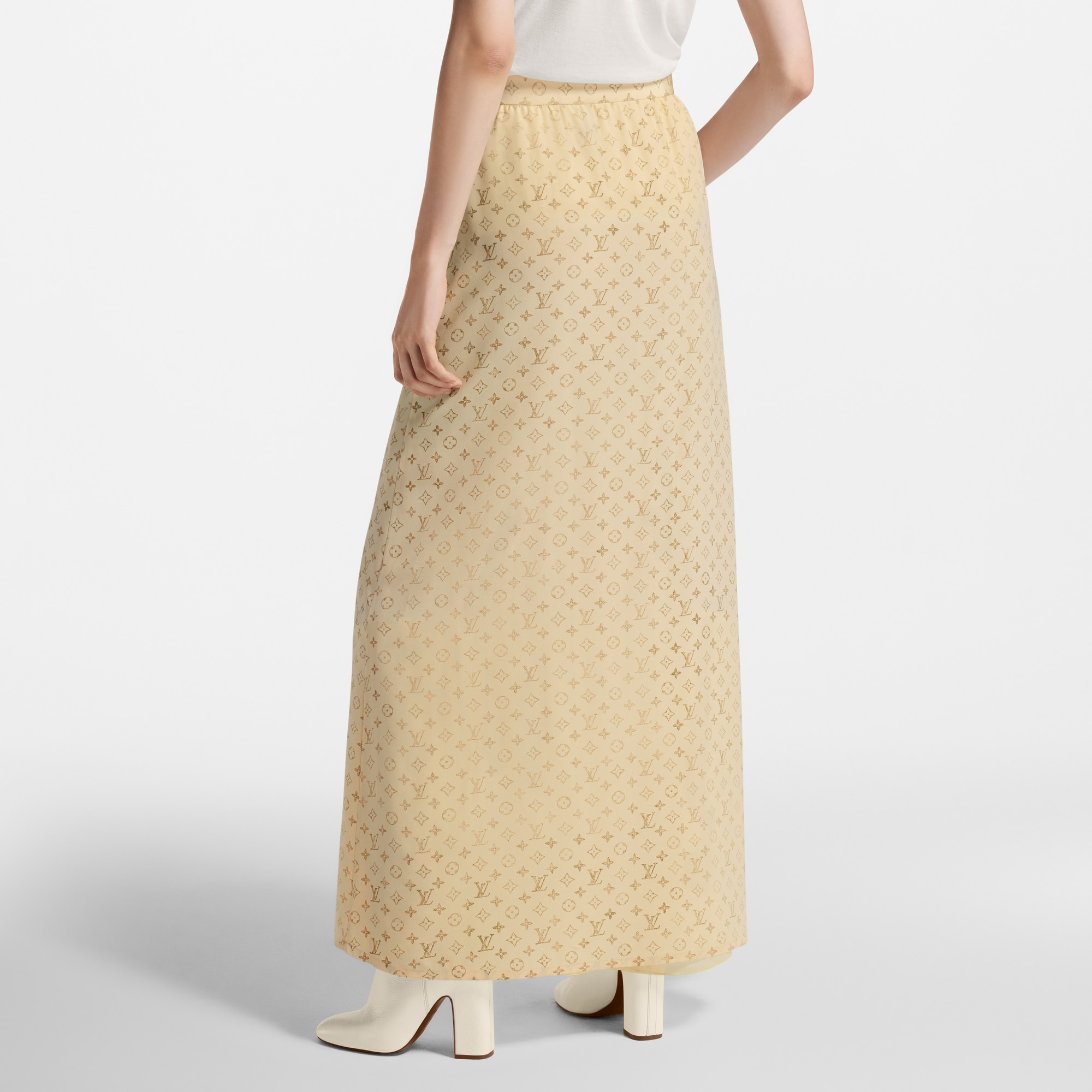 Washed Monogram Maxi Skirt - 7