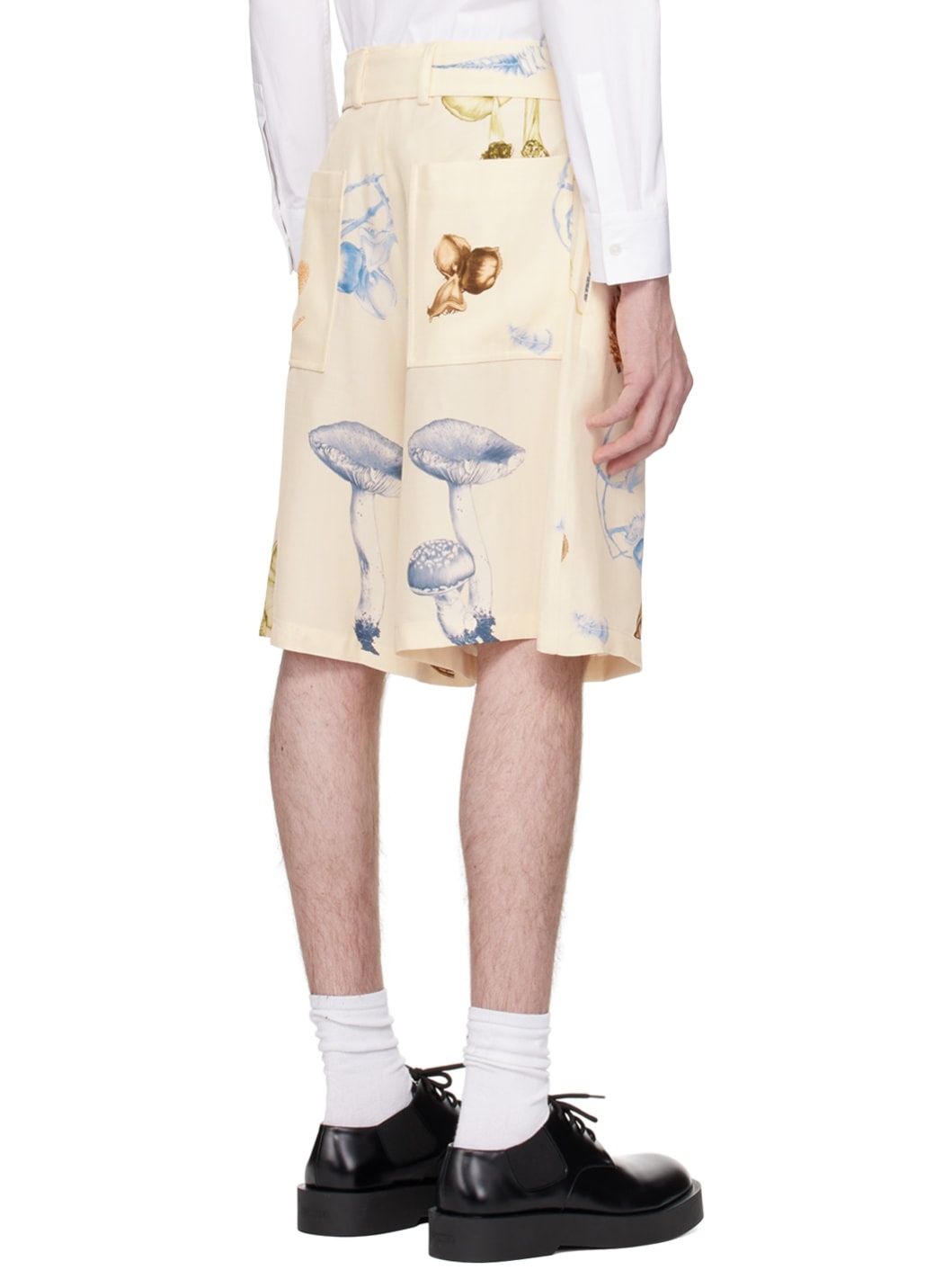 Beige Printed Shorts - 3