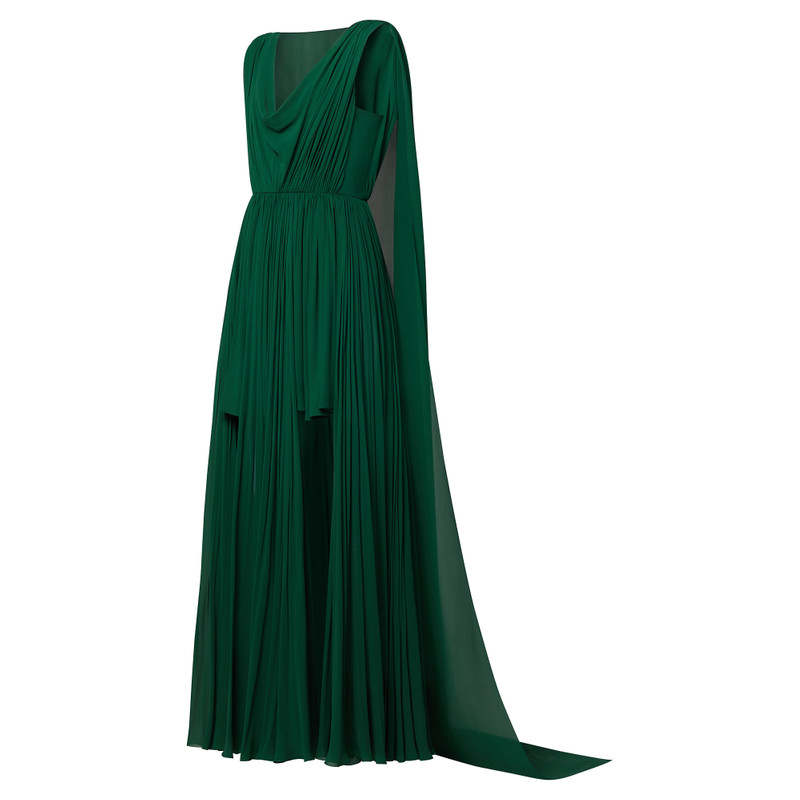 Cape Back Asymmetrical Gown 2