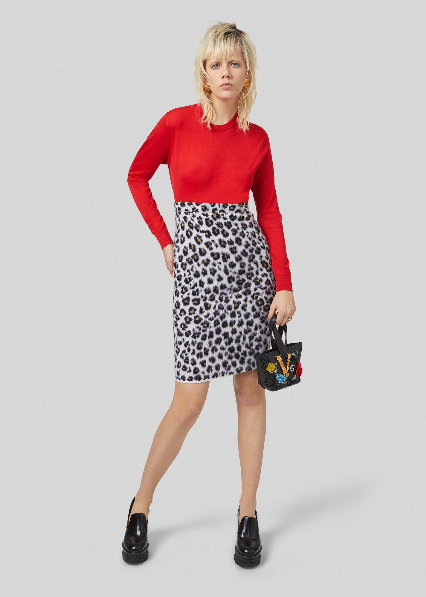 Animalier Jacquard Pencil Skirt - 4