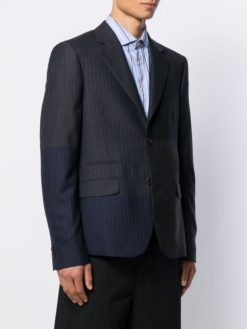 patchwork pinstripe blazer jacket - 3