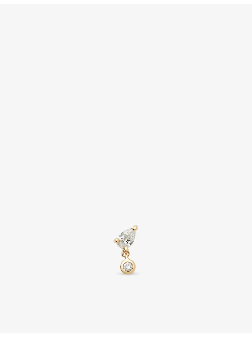 Pear 9ct Yellow Gold And Lab Grown Diamond Single Stud Earring - 1