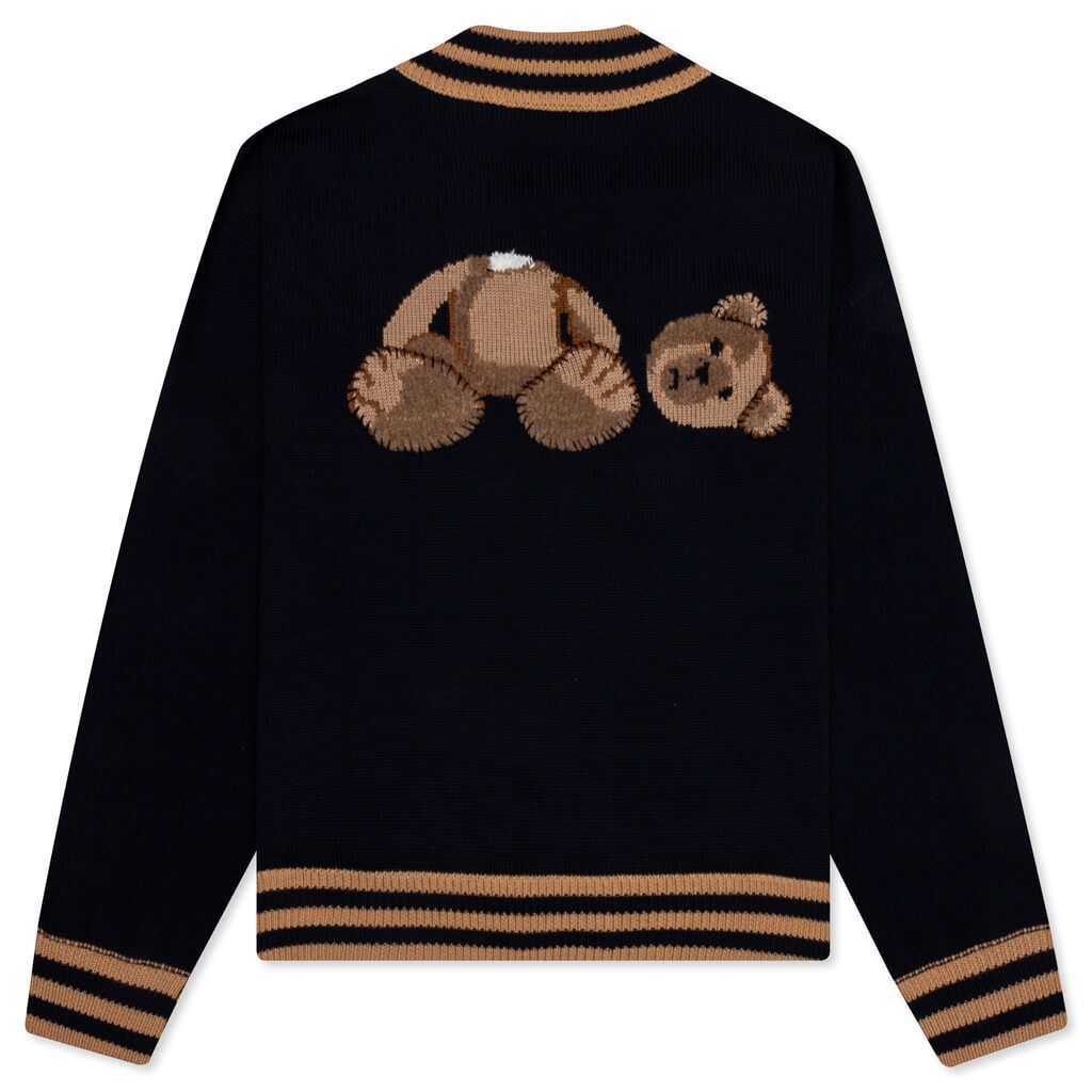PALM ANGELS PA BEAR CARDIGAN - BLACK/BROWN - 2