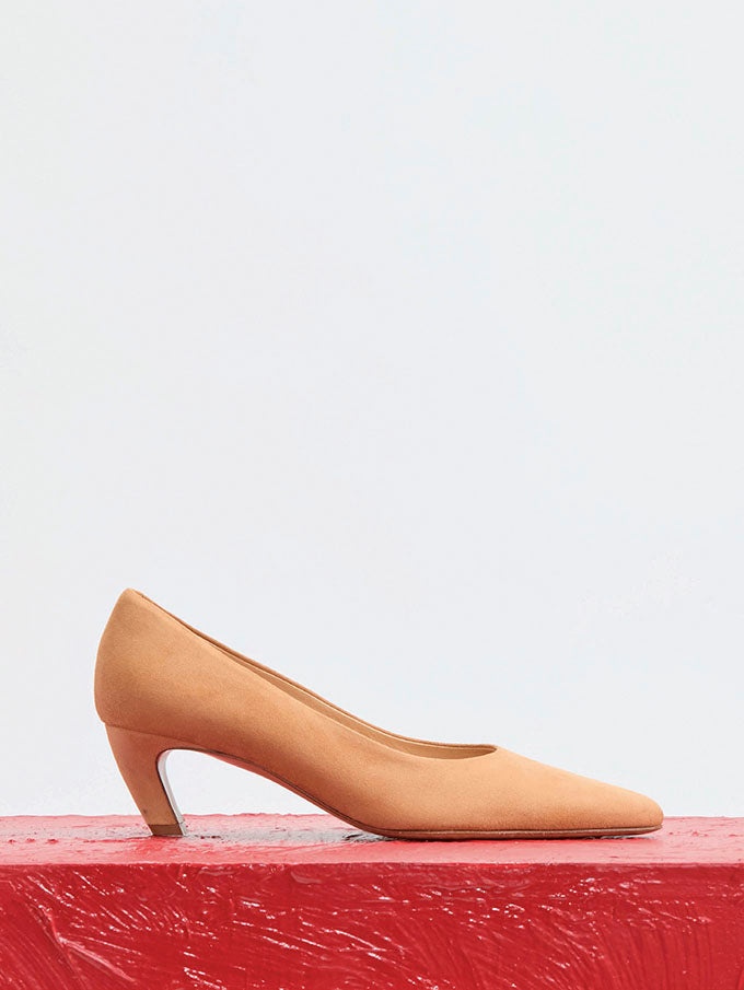 Peggy Pump in Dark Camel Suede - 5