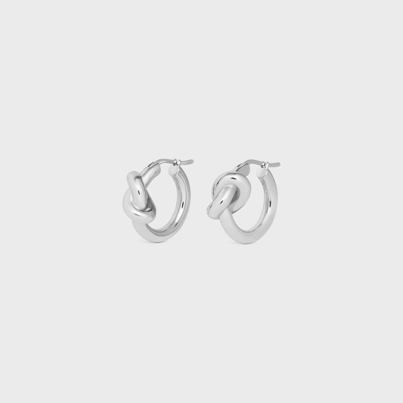 CELINE Knot Hoops in Brass with Rhodium finish outlook