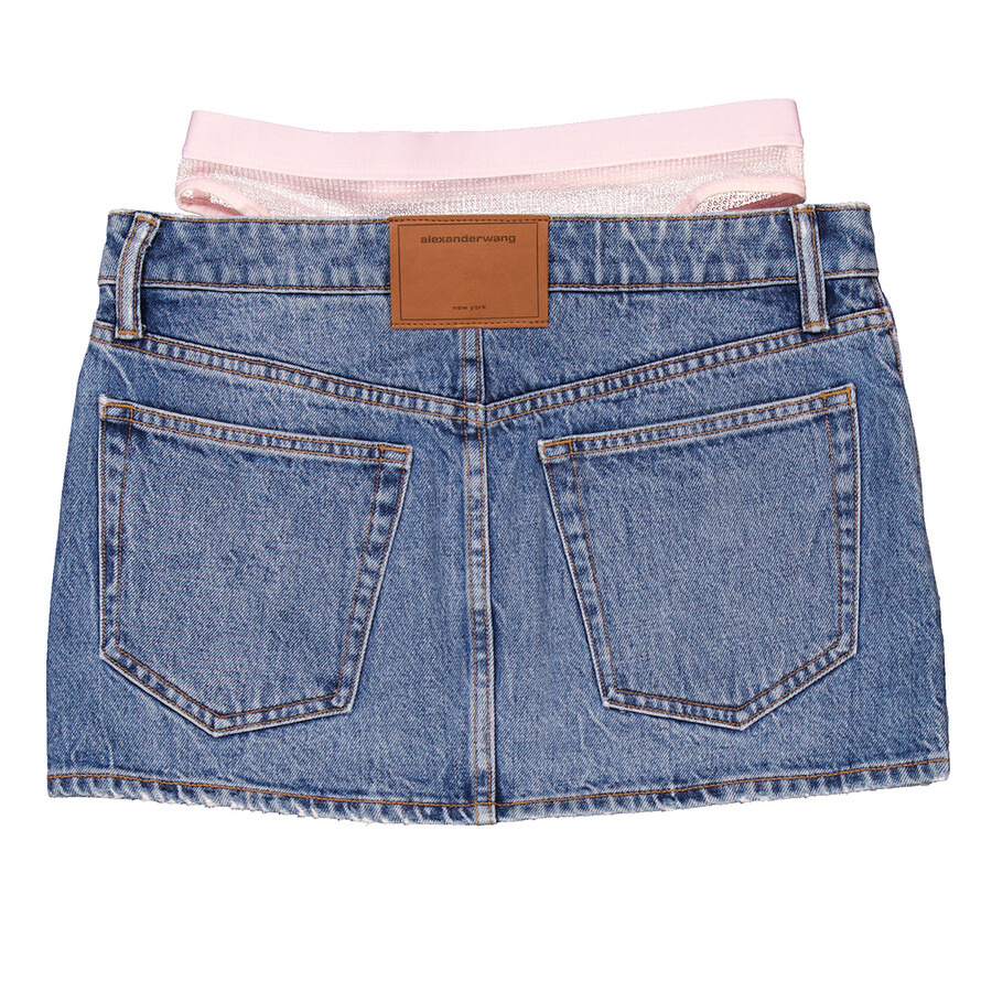 T by Alexander Wang Hotfix Mesh Undie Crystal Mini Skirt - 7