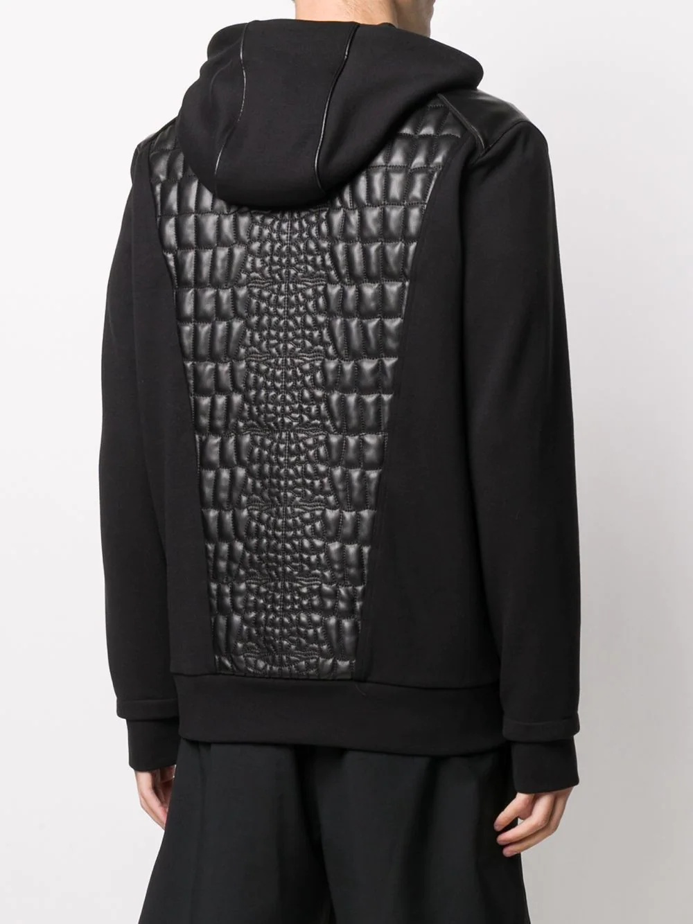 quilted croc-effect hoodie - 4