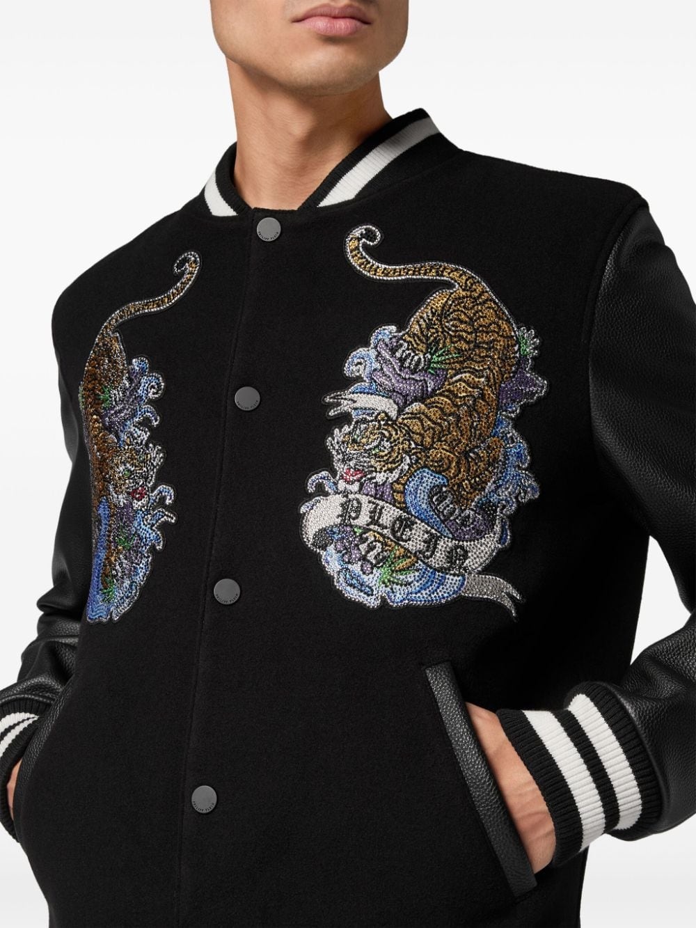 tiger-print bomber jacket - 5