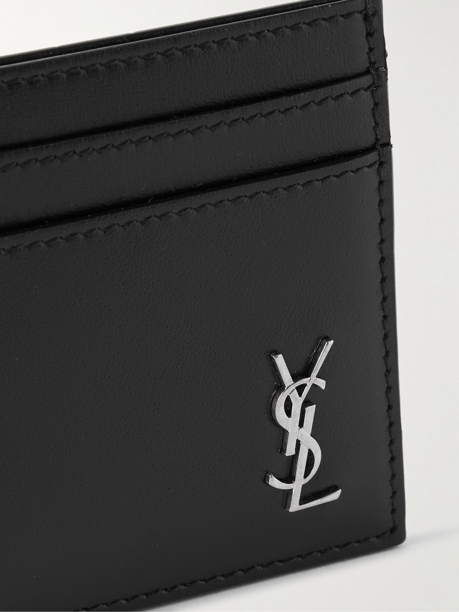 Logo-Appliquéd Leather Cardholder Black - 3
