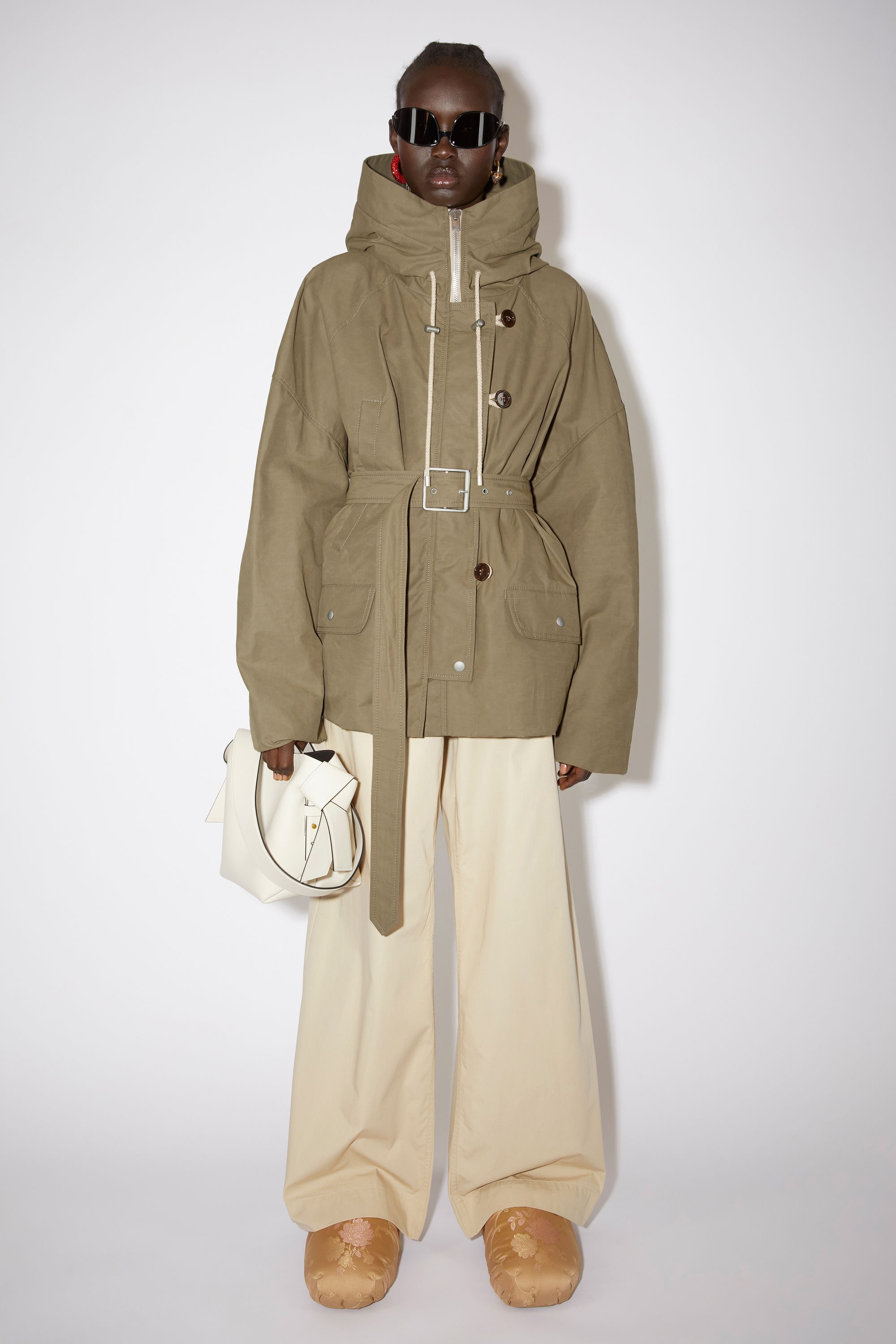Hooded wax jacket - Khaki green - 2