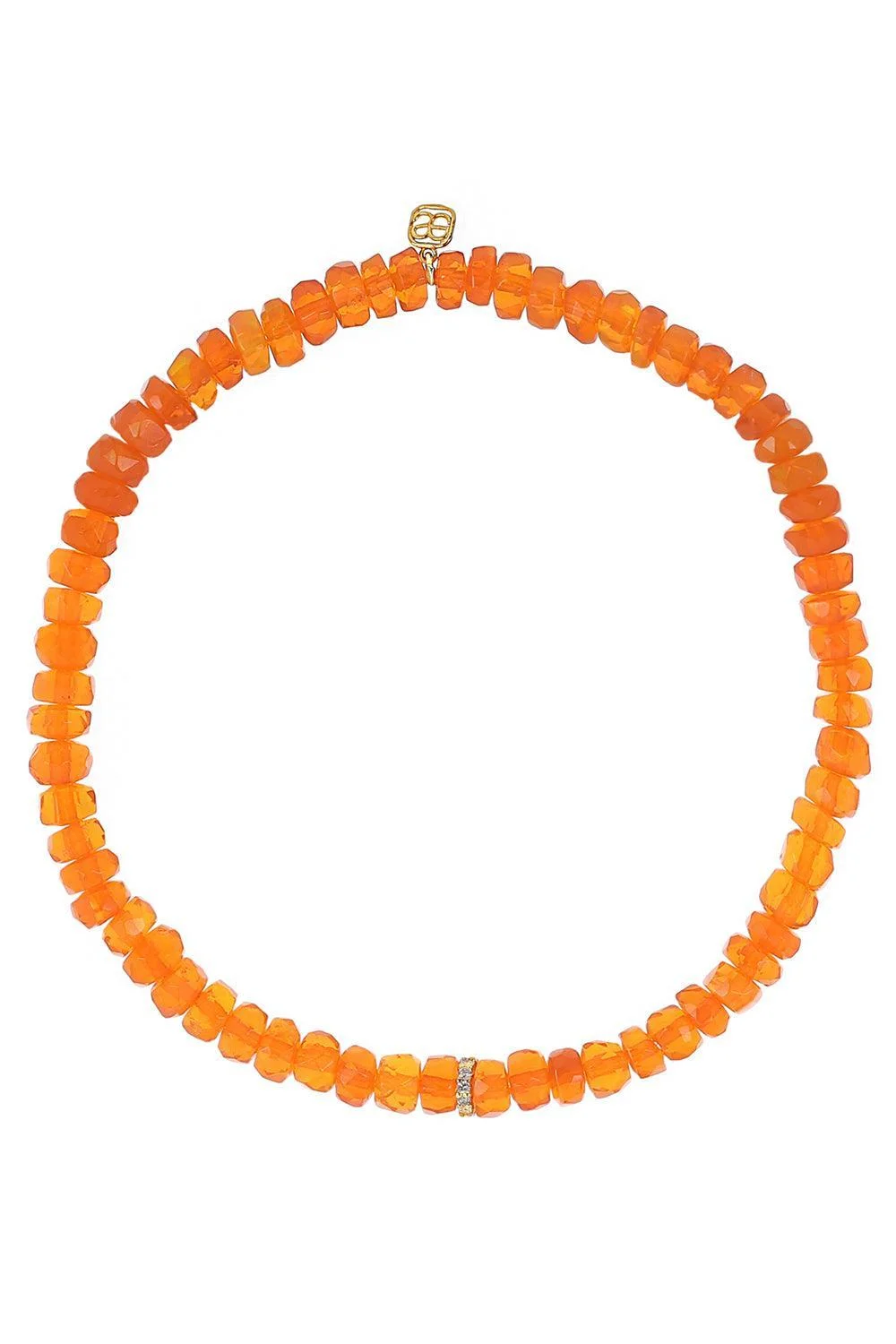 Orange Opal Rondelle Bead Bracelet - 1