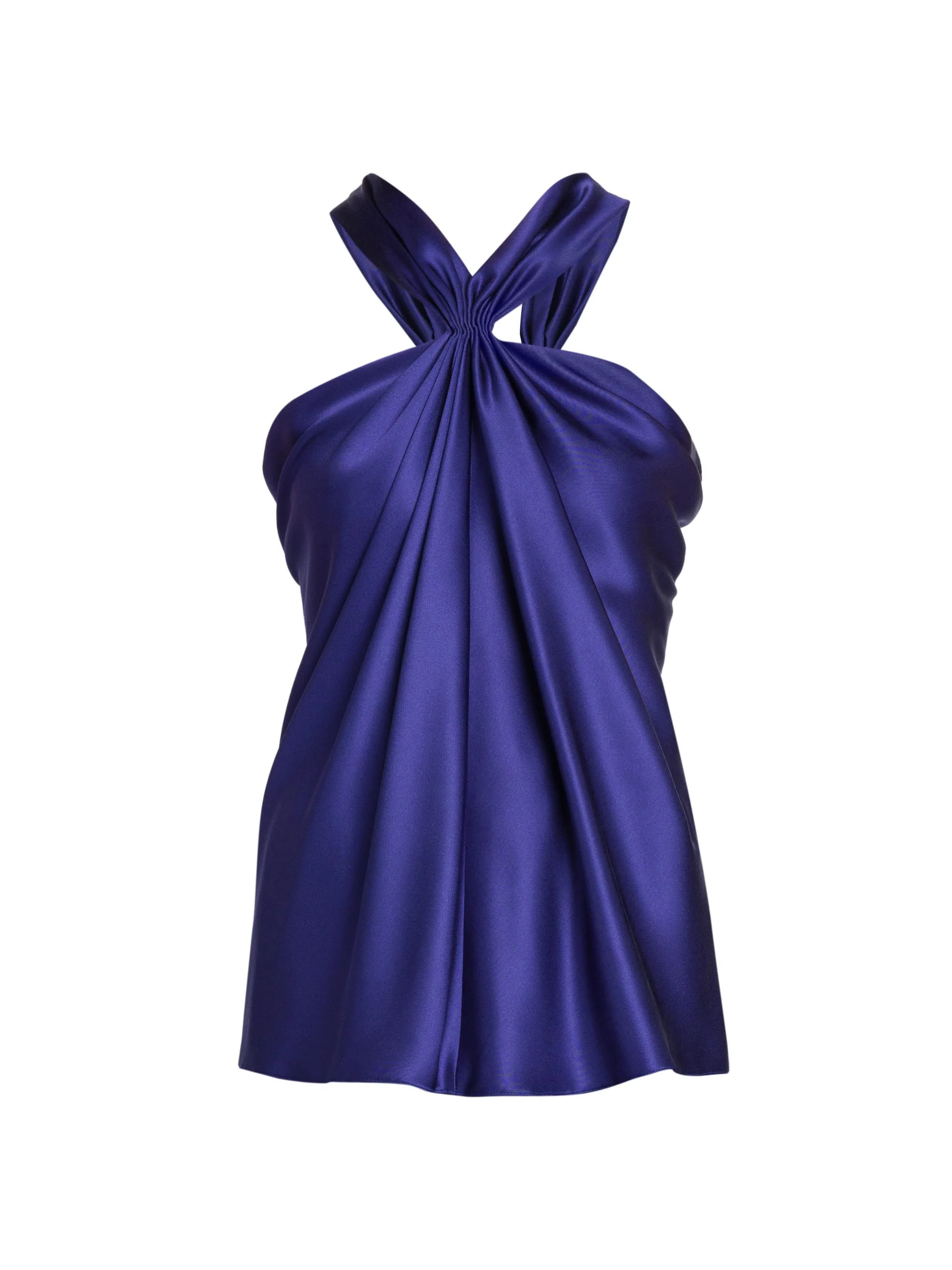 Women's Halterneck Silk Blouse - Amethyst - 1
