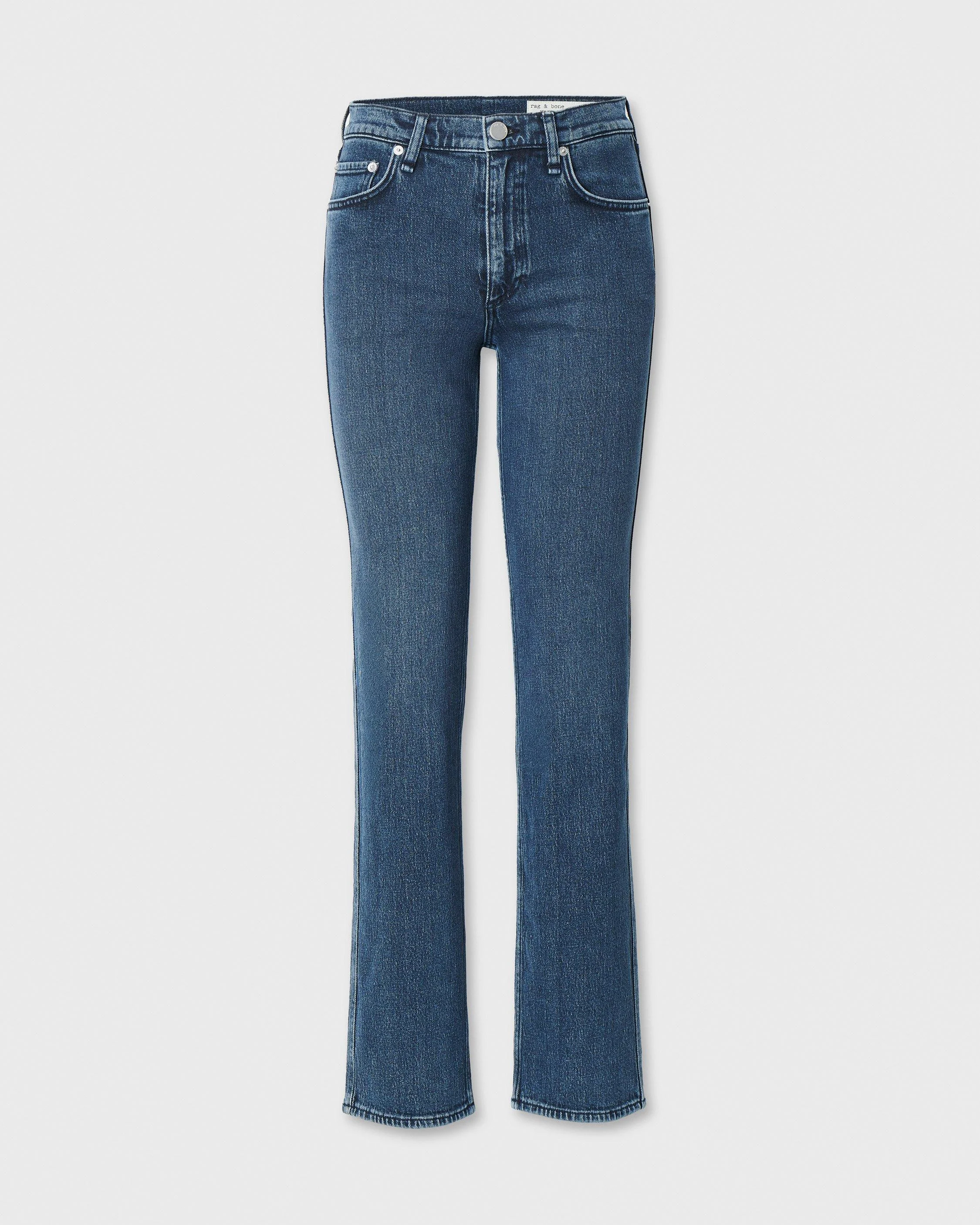 Harlow Straight Jean Mid-Rise in Vintage Stretch Denim - 1